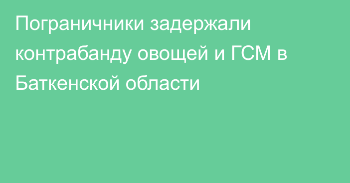 Пограничники задержали контрабанду овощей и ГСМ в Баткенской области