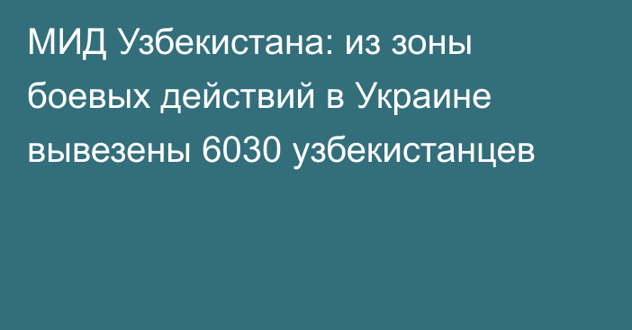 МИД Узбекистана: из зоны боевых действий в Украине вывезены 6030 узбекистанцев