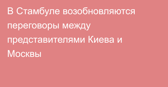 В Стамбуле возобновляются переговоры между представителями Киева и Москвы