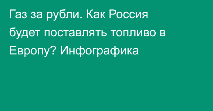 Газ за рубли. Как Россия будет поставлять топливо в Европу? Инфографика