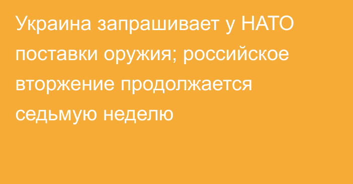 Украина запрашивает у НАТО поставки оружия; российское вторжение продолжается седьмую неделю