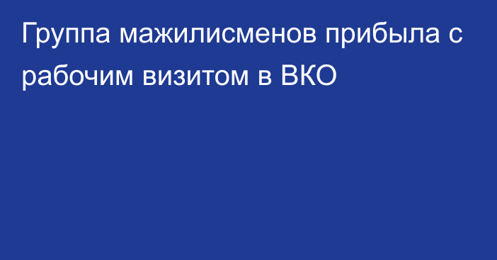 Группа мажилисменов прибыла с рабочим визитом в ВКО