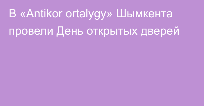 В «Antikor оrtalygy» Шымкента провели День открытых дверей