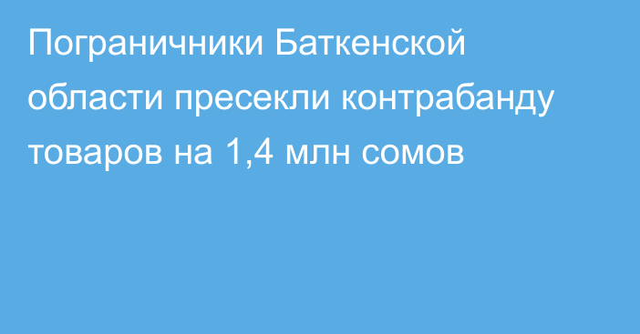 Пограничники Баткенской области пресекли контрабанду товаров на 1,4 млн сомов