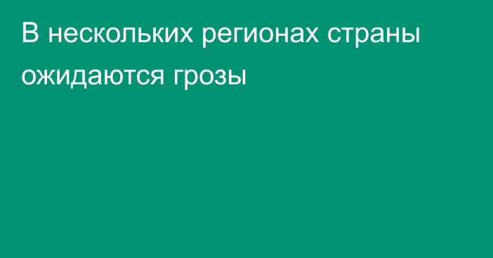 В нескольких регионах страны ожидаются грозы