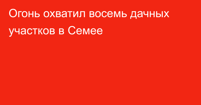 Огонь охватил восемь дачных участков в Семее