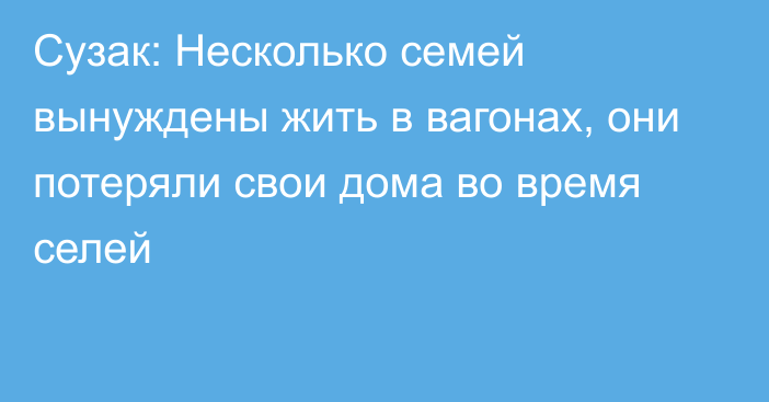 Сузак: Несколько семей вынуждены жить в вагонах, они потеряли свои дома во время селей