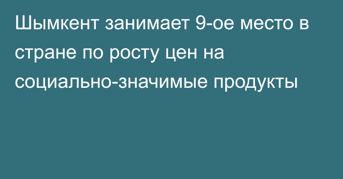 Шымкент занимает 9-ое место в стране по росту цен на социально-значимые продукты