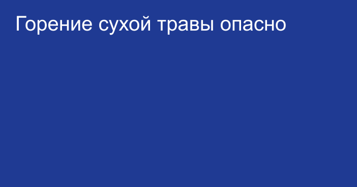 Горение сухой травы опасно