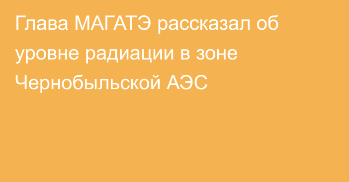 Глава МАГАТЭ рассказал об уровне радиации в зоне Чернобыльской АЭС