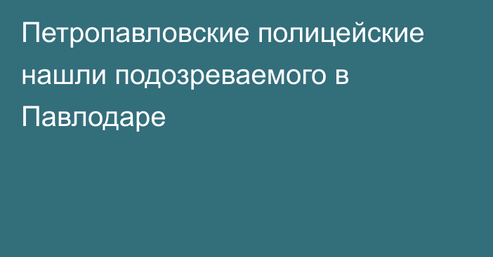 Петропавловские полицейские нашли подозреваемого в Павлодаре