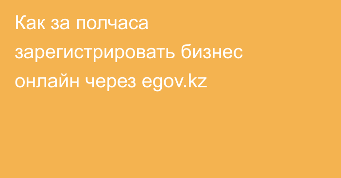 Как за полчаса зарегистрировать бизнес онлайн через egov.kz