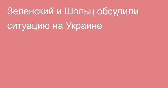 Зеленский и Шольц обсудили ситуацию на Украине