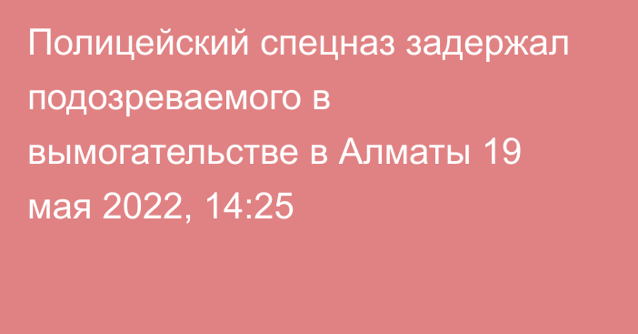 Полицейский спецназ задержал подозреваемого в вымогательстве в Алматы
                19 мая 2022, 14:25