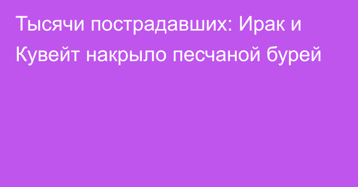 Тысячи пострадавших: Ирак и Кувейт накрыло песчаной бурей