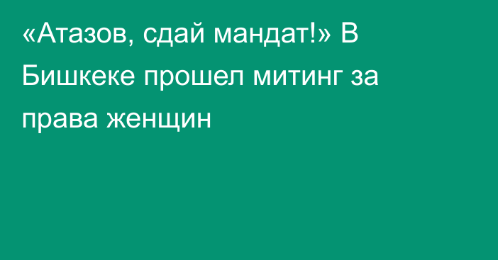 «Атазов, сдай мандат!» В Бишкеке прошел митинг за права женщин