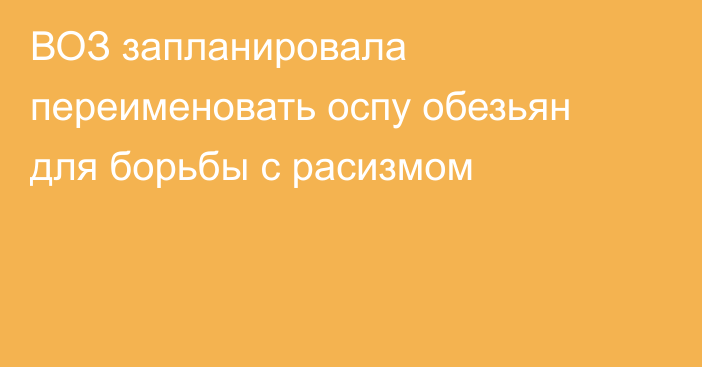 ВОЗ запланировала переименовать оспу обезьян для борьбы с расизмом