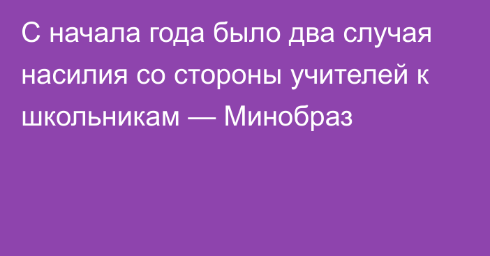 С начала года было два случая насилия со стороны учителей к школьникам — Минобраз