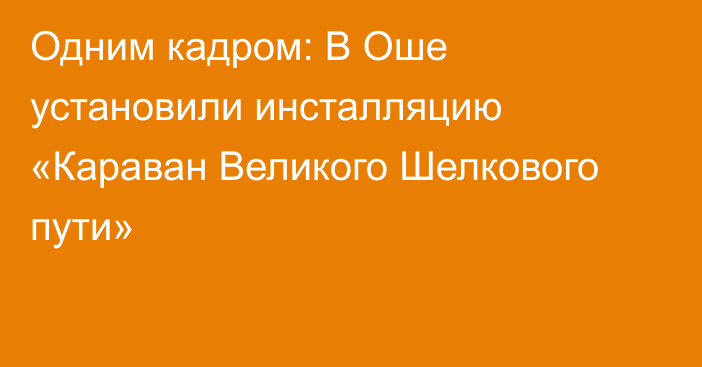 Одним кадром: В Оше установили инсталляцию «Караван Великого Шелкового пути»