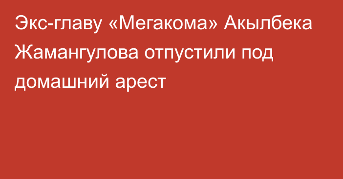 Экс-главу «Мегакома» Акылбека Жамангулова отпустили под домашний арест