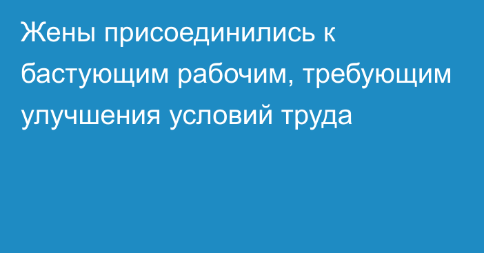 Жены присоединились к бастующим рабочим, требующим улучшения условий труда