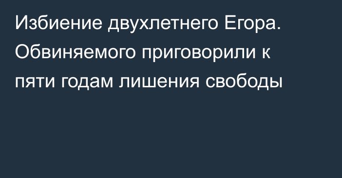 Избиение двухлетнего Егора. Обвиняемого приговорили к пяти годам лишения свободы