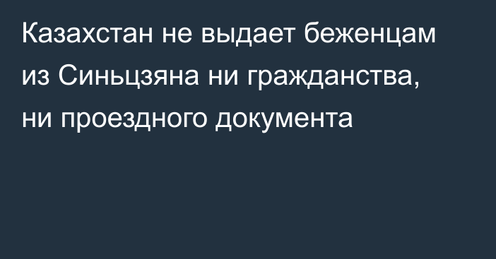 Казахстан не выдает беженцам из Синьцзяна ни гражданства, ни проездного документа