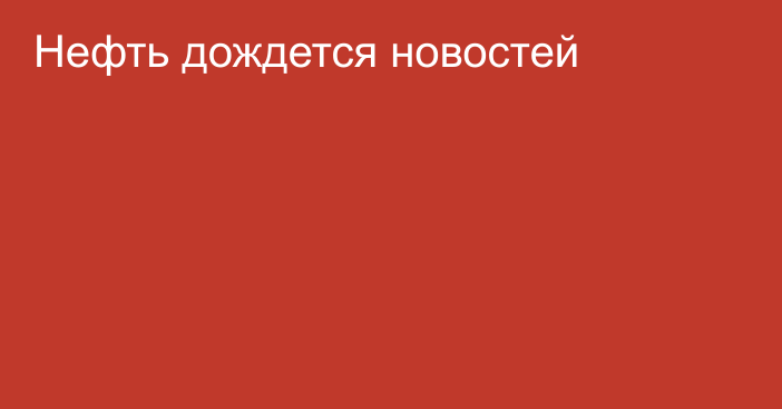 Нефть дождется новостей