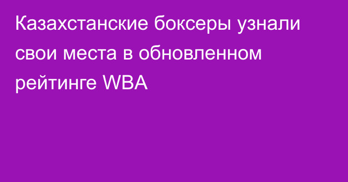 Казахстанские боксеры узнали свои места в обновленном рейтинге WBA