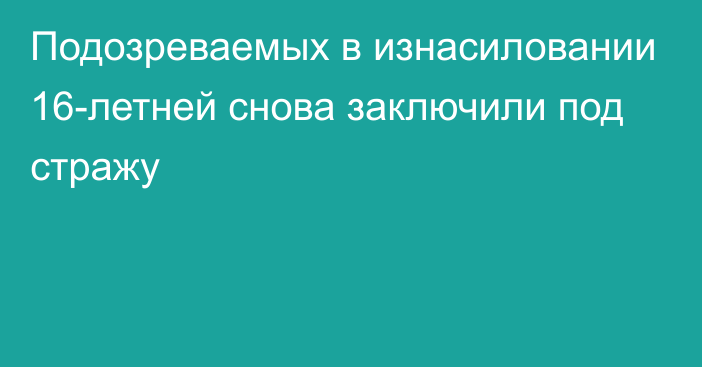 Подозреваемых в изнасиловании 16-летней снова заключили под стражу