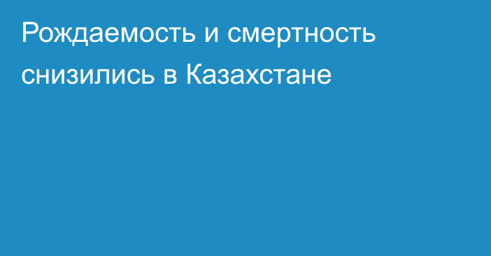 Рождаемость и смертность снизились в Казахстане