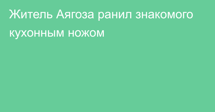 Житель Аягоза ранил знакомого кухонным ножом