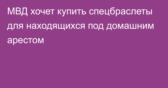 МВД хочет купить спецбраслеты для находящихся под домашним арестом