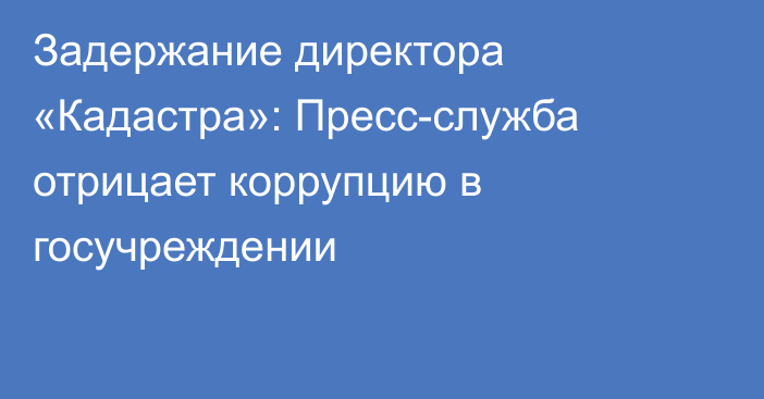 Задержание директора «Кадастра»: Пресс-служба отрицает коррупцию в госучреждении