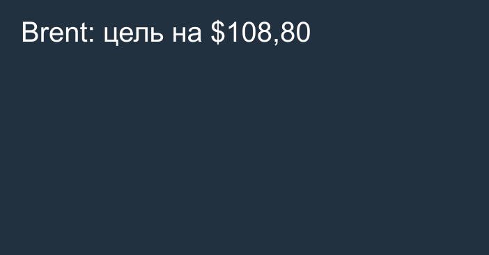 Brent: цель на $108,80 