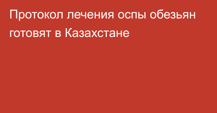 Протокол лечения оспы обезьян готовят в Казахстане