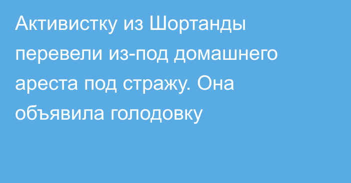 Активистку из Шортанды перевели из-под домашнего ареста под стражу. Она объявила голодовку