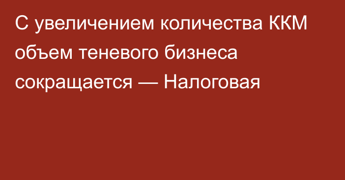 С увеличением количества ККМ объем теневого бизнеса сокращается — Налоговая