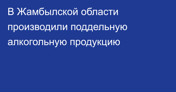 В Жамбылской области производили поддельную алкогольную продукцию