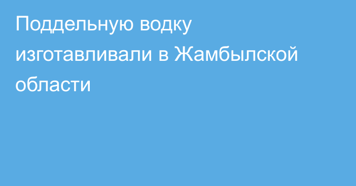 Поддельную водку изготавливали в Жамбылской области