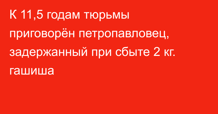 К 11,5 годам тюрьмы приговорён петропавловец, задержанный при сбыте 2 кг. гашиша