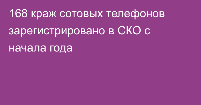 168 краж сотовых телефонов зарегистрировано в СКО с начала года