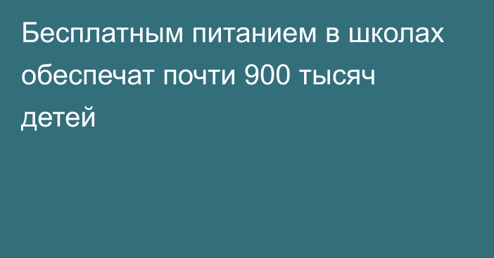 Бесплатным питанием в школах обеспечат почти 900 тысяч детей