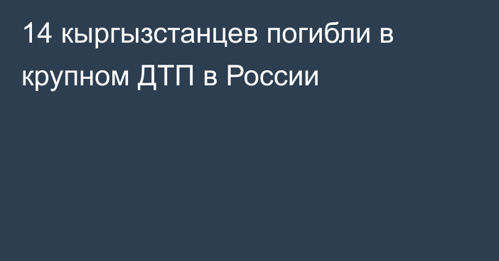 14 кыргызстанцев погибли в крупном ДТП в России