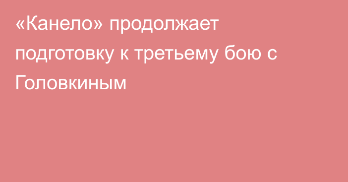 «Канело» продолжает подготовку к третьему бою с Головкиным