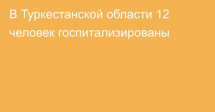 В Туркестанской области 12 человек госпитализированы