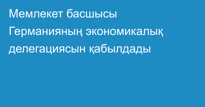 Мемлекет басшысы Германияның экономикалық делегациясын қабылдады