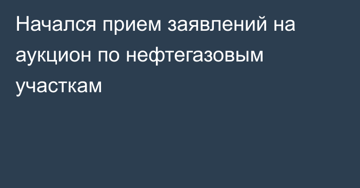 Начался прием заявлений на аукцион по нефтегазовым участкам