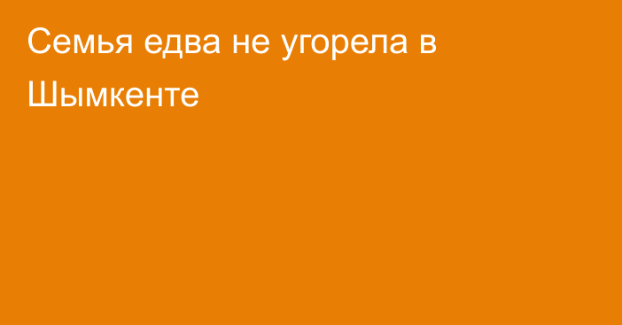 Семья едва не угорела в Шымкенте