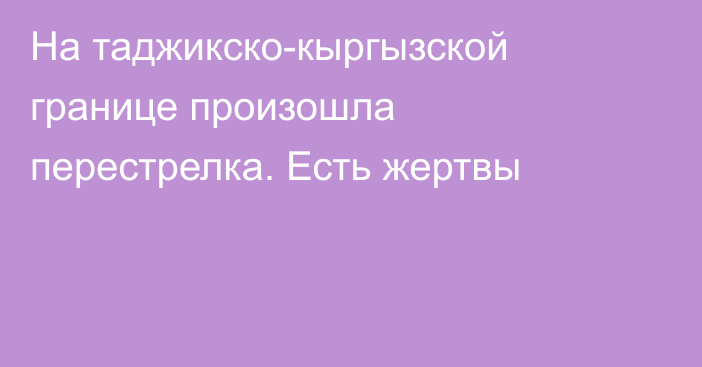 На таджикско-кыргызской границе произошла перестрелка. Есть жертвы